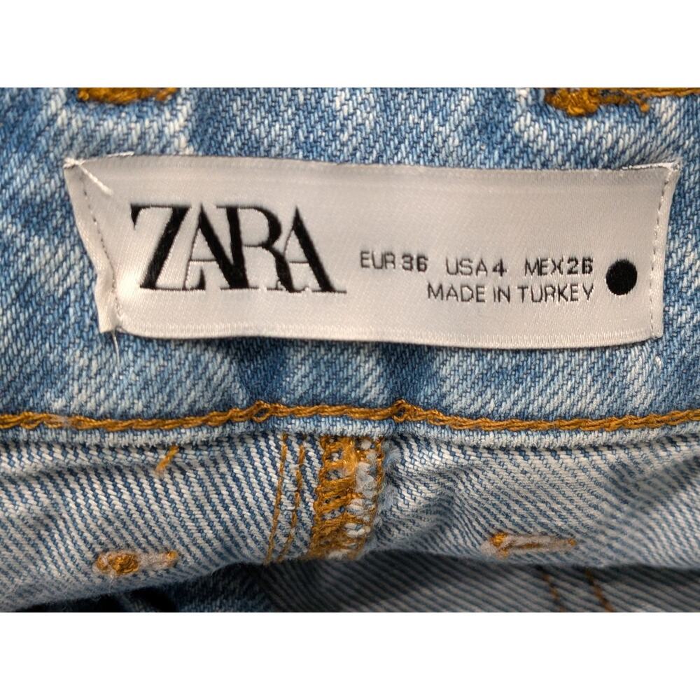 Zara Carpenter Jeans Size 4 Double Knee High Rise Straight - Picture 3 of 8